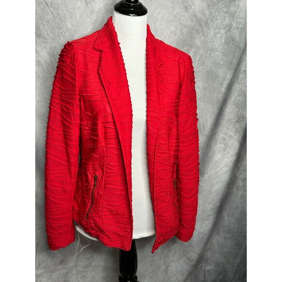Chico's Jacket Blazer Women Size 1 (Med) Lipstick Red Office Glam Cocktail Party - Picture 1 of 7